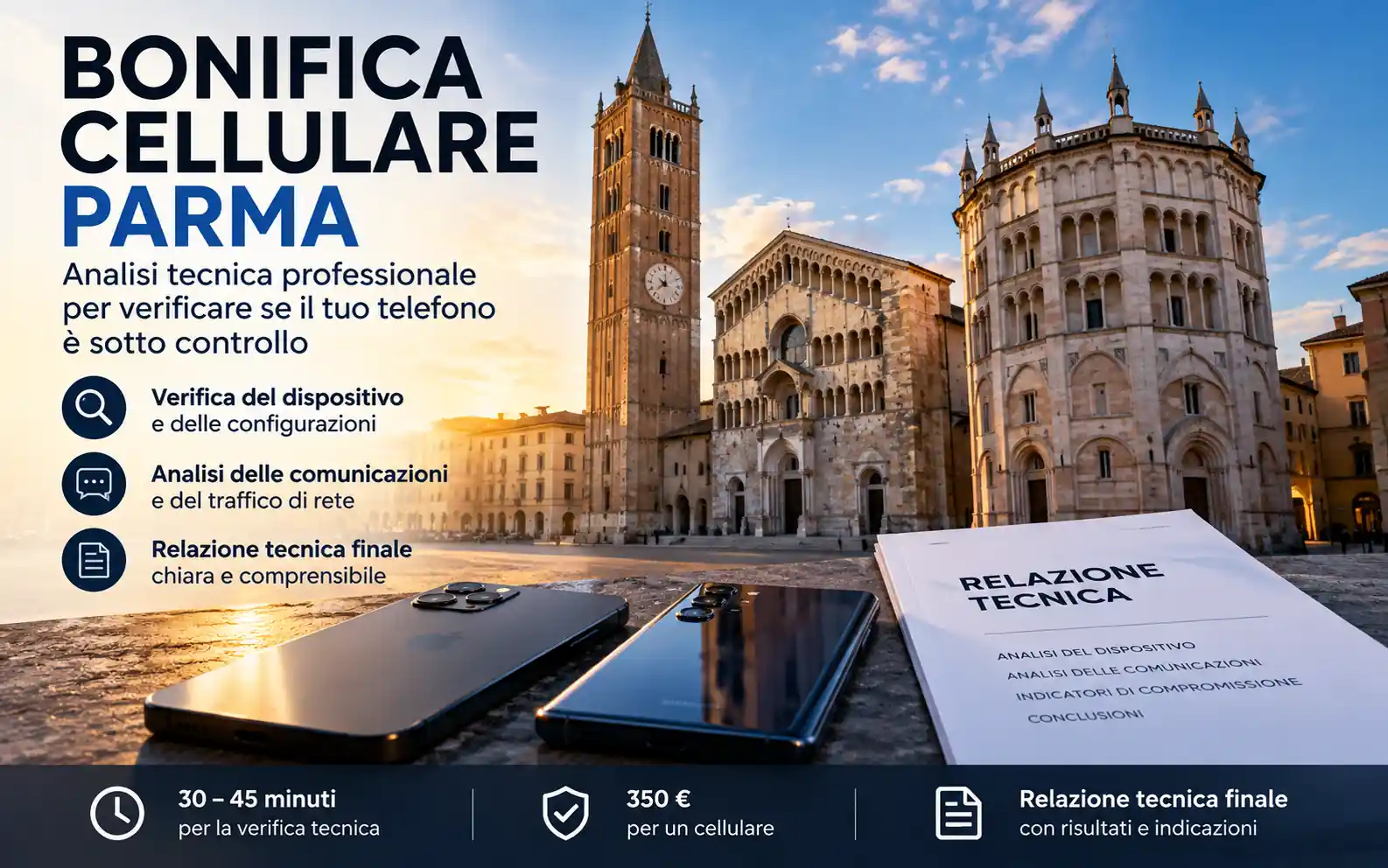 Controllo tecnico e bonifica cellulare a Parma su smartphone iPhone e Android